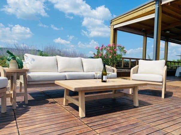 Кресло деревянное с подушками Ravona KD натуральный, бежевый 680х795х685 мм