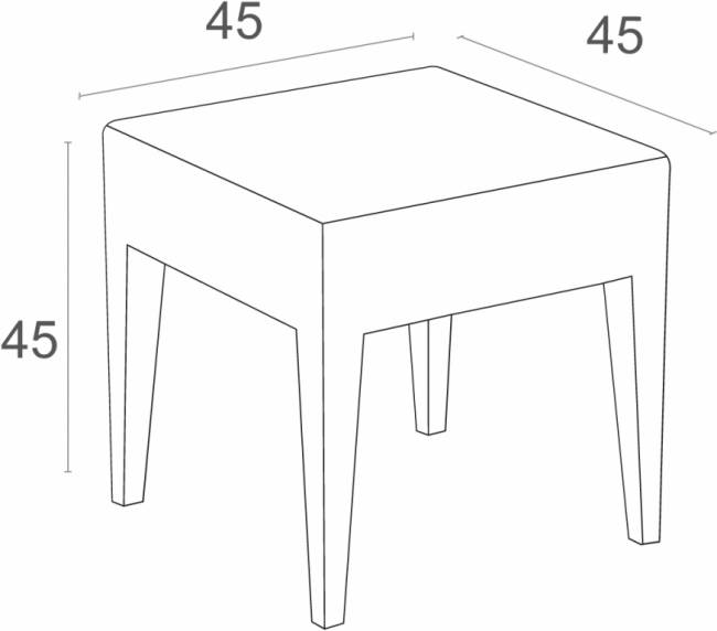 Столик плетеный для шезлонга GT 1009 коричневый 450х450х450 мм