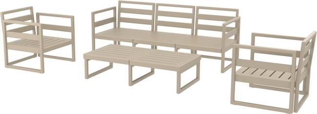 Комплект пластиковой мебели Mykonos XL бежевый, темно-серый Комплект пластиковой мебели Mykonos XL бежевый, темно-серый