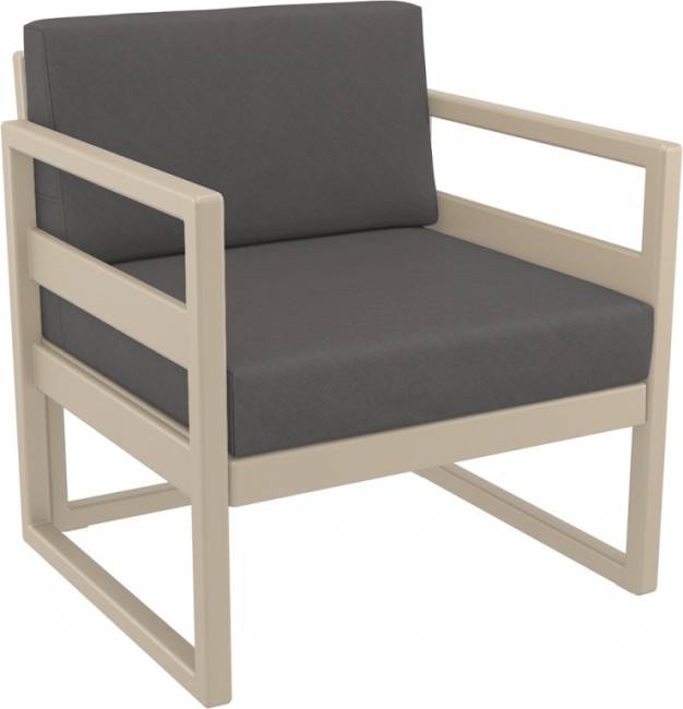 Комплект пластиковой мебели Mykonos XL бежевый, темно-серый Комплект пластиковой мебели Mykonos XL бежевый, темно-серый