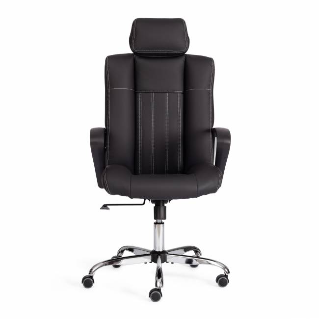 Кресло Oxford/Оксфорд хром кож/зам, черный, 36-6 черный кож/зам