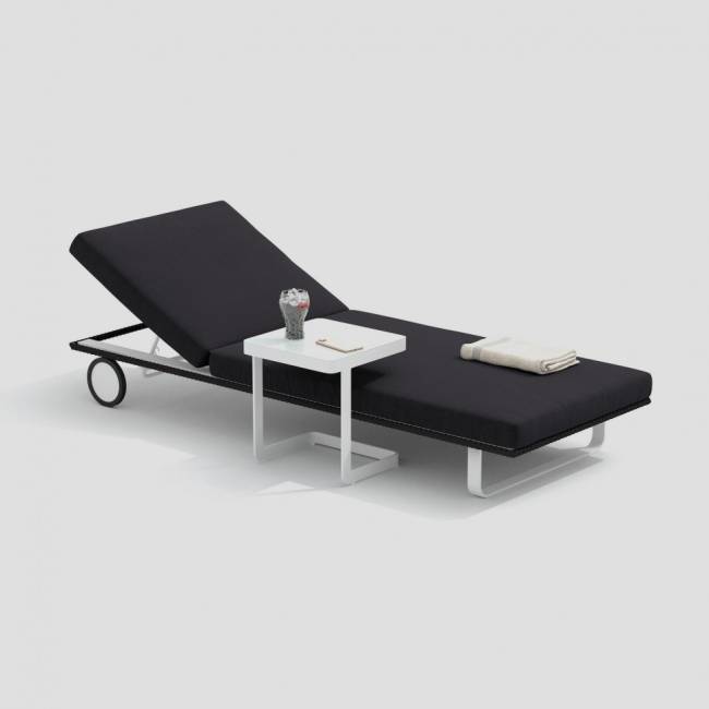 Шезлонг COSTA на колесах антрацит - белый каркас Шезлонг COSTA на колесах антрацит - белый каркас