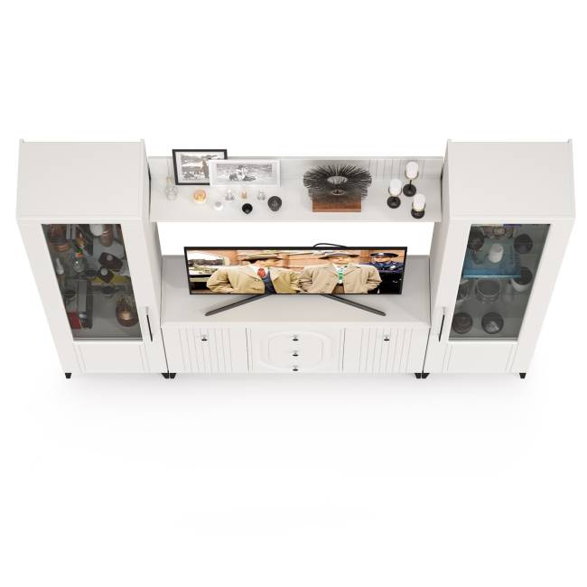 Стенка для аппаратуры Валенсия № 100 цвет белый шагрень Стенка для аппаратуры Валенсия № 100 цвет белый шагрень