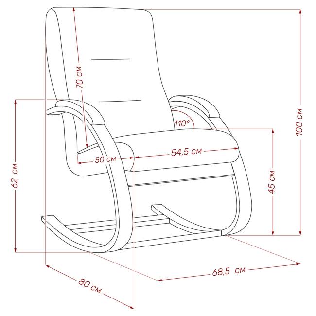 Кресло-качалка Leset Милано Венге текстура V28 желтый Кресло-качалка Leset Милано Венге текстура V28 желтый