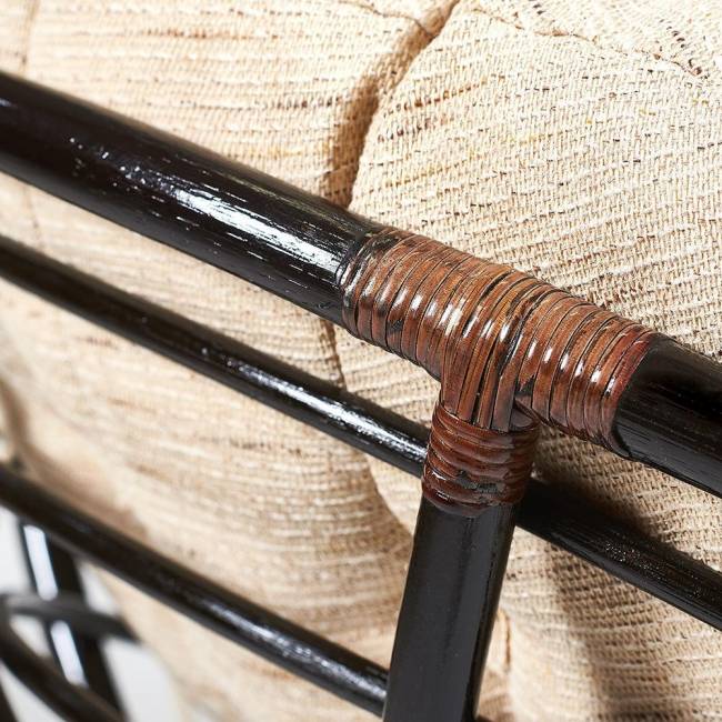 Кресло Папасан/Papasan (23/01 W) /с подушкой/ диаметр подушки 129см, 115х101х104см, античный черно-коричневый, ткань старт Antique brown (античный черно-коричневый)