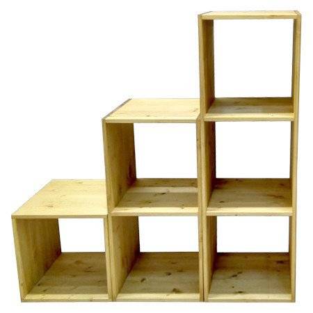 Стеллаж Куб 3 сосна, без покраски P&H