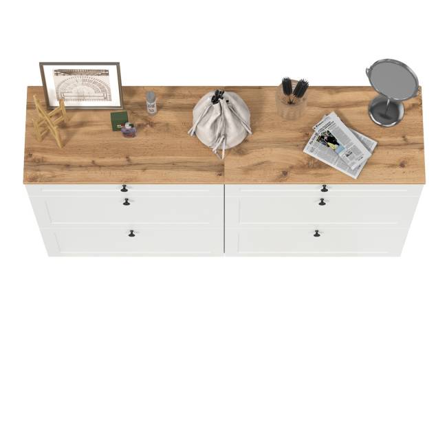 Две тумбы для обуви Остин цвет белый шагрень/дуб крафт золотой Две тумбы для обуви Остин цвет белый шагрень/дуб крафт золотой