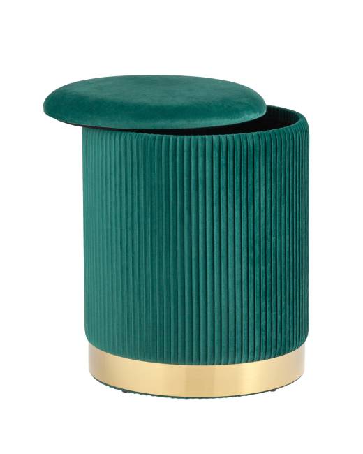 Пуф Шарлотта с ящиком велюр зеленый