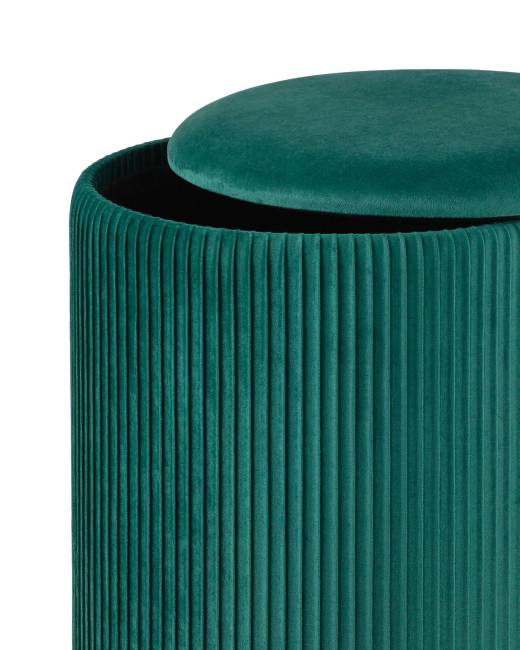 Пуф Шарлотта с ящиком велюр зеленый