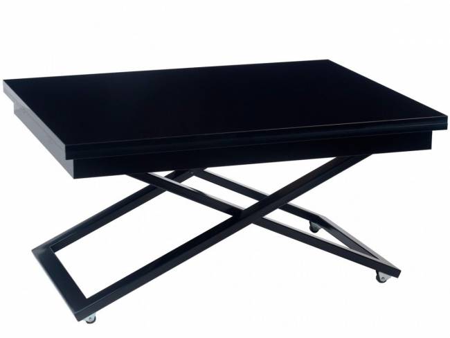 Стол-трансформер Левмар Cross G27/S53 черный глянец/ опоры черные Стол-трансформер Левмар Cross G27/S53 черный глянец/ опоры черные