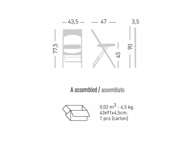 Стул пластиковый складной Compact белый 435х470х775 мм Стул пластиковый складной Compact белый 435х470х775 мм