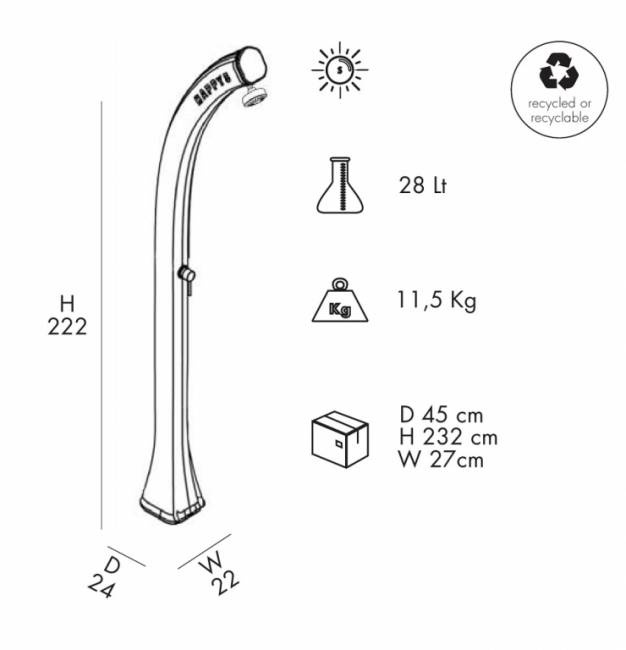 Душ солнечный Happy Five F 500 антрацит 220х240х2220 мм Душ солнечный Happy Five F 500 антрацит 220х240х2220 мм