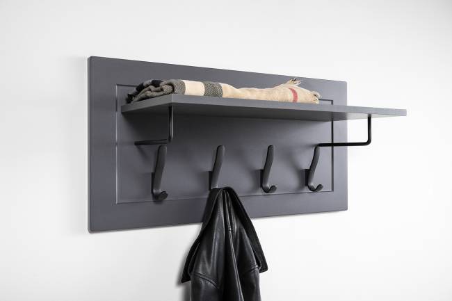 Большой комод две дверки четыре ящика с вешалкой с полкой и два шкаф-пенала Остин цвет серый графит/дуб крафт золотой Большой комод две дверки четыре ящика с вешалкой с полкой и два шкаф-пенала Остин цвет серый графит/дуб крафт золотой