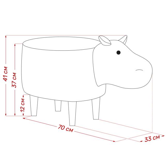 Пуф Leset Бегемотик Milos 16 Бук