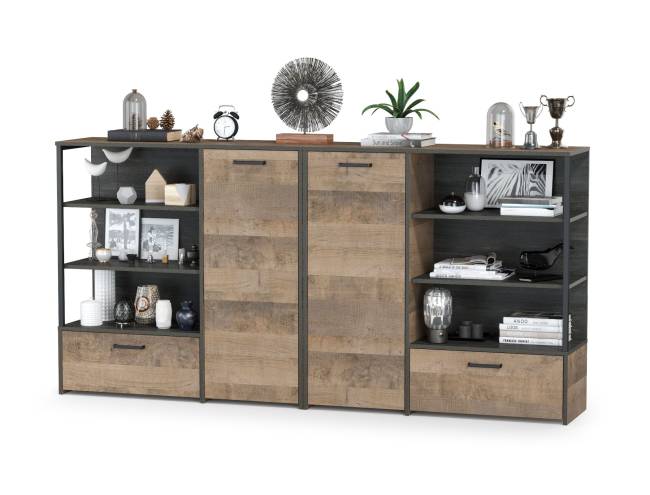 Два комода с дверкой и ящиком Трувор цвет дуб гранж песочный/интра Два комода с дверкой и ящиком Трувор цвет дуб гранж песочный/интра