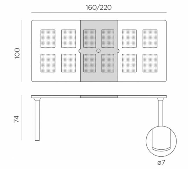 Стол пластиковый раздвижной Libeccio тортора 1600-2200х740х1000 мм Стол пластиковый раздвижной Libeccio тортора 1600-2200х740х1000 мм
