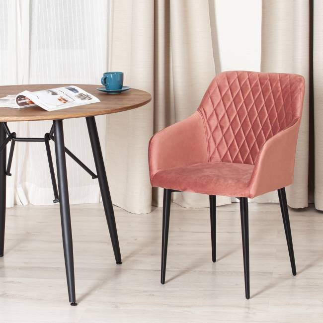 Кресло BREMO (mod. 708) / 1 шт. в упаковке ткань/металл, 58х55х83 см, высота до сиденья 48 см, коралловый barkhat 15 /черный коралловый ткань/металл