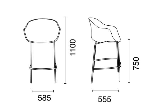 Кресло барное пластиковое Globe-K Bar тортора, серый 610х580х1120 мм Кресло барное пластиковое Globe-K Bar тортора, серый 610х580х1120 мм