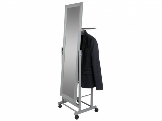 Вешалка костюмная с зеркалом на колесах В 24Н серый Вешалка костюмная с зеркалом на колесах В 24Н серый