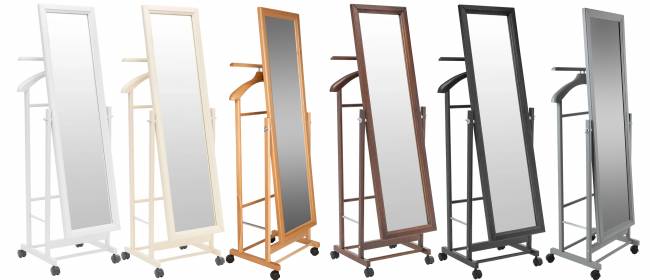 Вешалка костюмная с зеркалом на колесах В 24Н серый Вешалка костюмная с зеркалом на колесах В 24Н серый