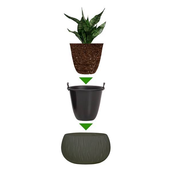 Кашпо для цветов SANDY BOWL DSK240-405U серый 2 предмета л