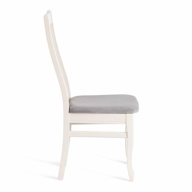 Стул DOLCE мягкое сидение бук, 40х46х100см, ivory white, велюр Tenerife Ultimate grey белый Стул DOLCE мягкое сидение бук, 40х46х100см, ivory white, велюр Tenerife Ultimate grey белый