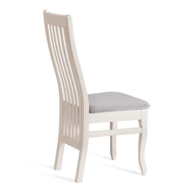 Стул DOLCE мягкое сидение бук, 40х46х100см, ivory white, велюр Tenerife Ultimate grey белый Стул DOLCE мягкое сидение бук, 40х46х100см, ivory white, велюр Tenerife Ultimate grey белый
