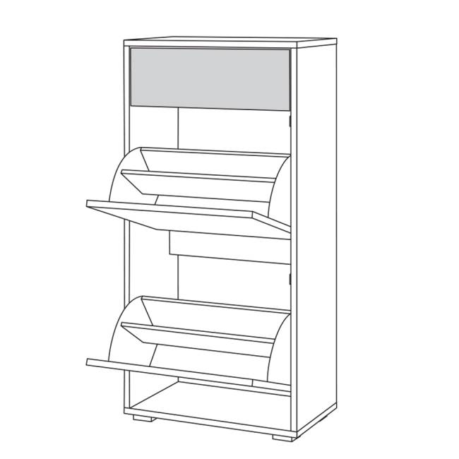 Тумба для обуви высокая Куба (Комод 13.114) цвет дуб сонома/белый премиум Тумба для обуви высокая Куба (Комод 13.114) цвет дуб сонома/белый премиум