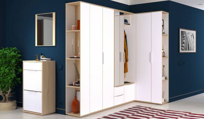 Тумба для обуви высокая Куба (Комод 13.114) цвет дуб сонома/белый премиум Тумба для обуви высокая Куба (Комод 13.114) цвет дуб сонома/белый премиум