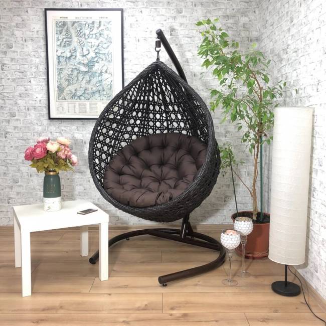 Подвесное кресло из искусственного ротанга "FRESCO", коричневый Подвесное кресло из искусственного ротанга "FRESCO", коричневый