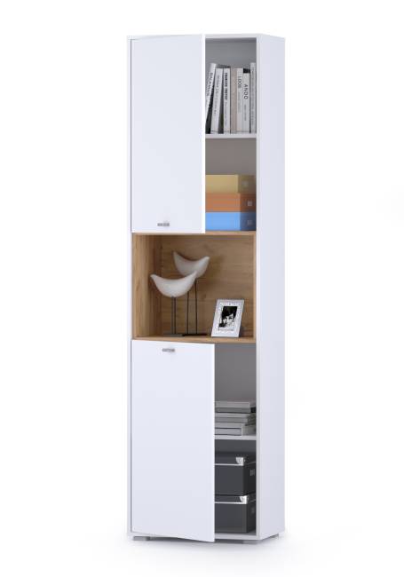 Пенал для гостиной Бэль цвет дуб крафт золотой/белый премиум