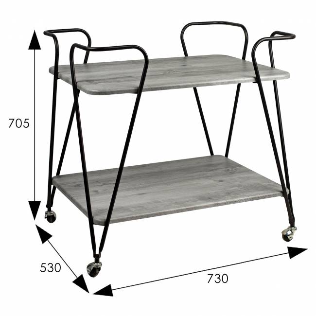 Стол сервировочный Эстер черный/орех гикори grey Стол сервировочный Эстер черный/орех гикори grey
