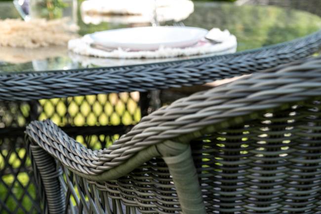 "Эспрессо - 150 S" обеденная группа плетеная, цвет графит "Эспрессо - 150 S" обеденная группа плетеная, цвет графит