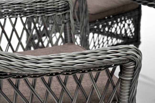 "Эспрессо - 150 S" обеденная группа плетеная, цвет графит "Эспрессо - 150 S" обеденная группа плетеная, цвет графит