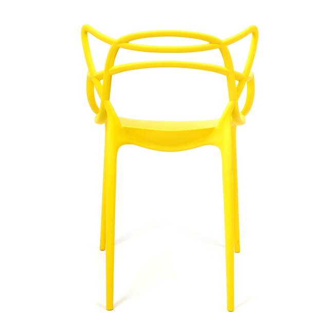 Стул Кет Чаир/Cat Chair (мод.028) пластик, 54,5х56х84см, желтый (Комплект из 2 шт.) желтый пластик