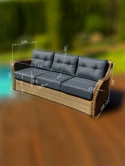 Диван 3-х местный "Венеция", коричневый Диван 3-х местный "Венеция", коричневый