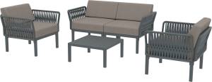 Комплект пластиковой мебели Portofino Lounge темно-серый, светло-коричневый