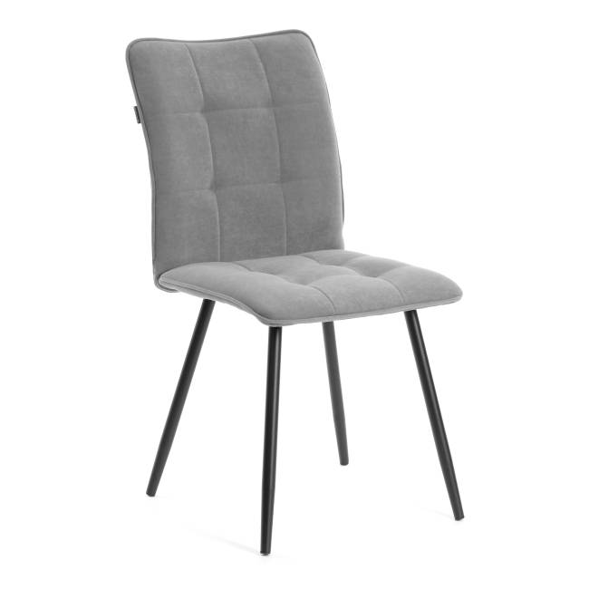 Комплект кресло+стул Бари/Bari LT, велюр, серый/черный, 29 серый/черный флок