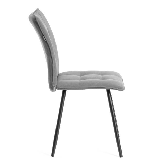 Комплект кресло+стул Бари/Bari LT, велюр, серый/черный, 29 серый/черный флок