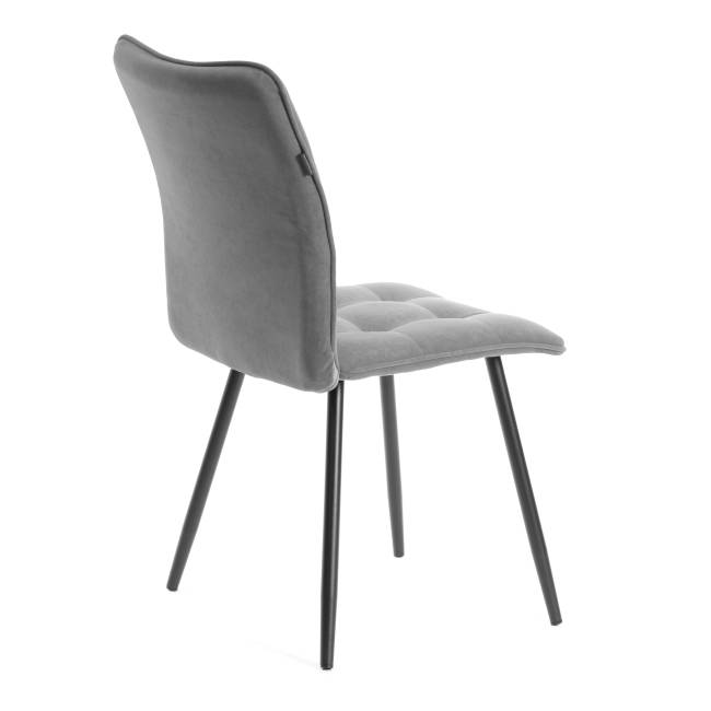 Комплект кресло+стул Бари/Bari LT, велюр, серый/черный, 29 серый/черный флок