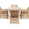 "Айриш" обеденная группа плетеная на 4 персоны, цвет соломенный "Айриш" обеденная группа плетеная на 4 персоны, цвет соломенный
