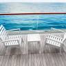Столик пластиковый для лежака Ocean Side Table белый 450х450х450 мм