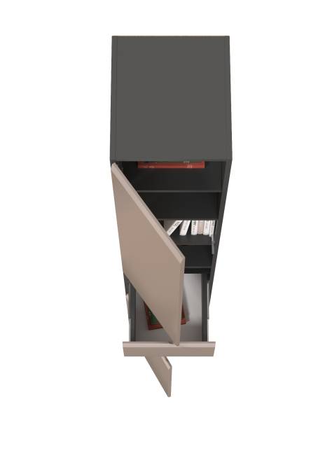 Шкаф с ящиком Сидней 13.202 цвет антрацит/МДФ веллюто капучино Шкаф с ящиком Сидней 13.202 цвет антрацит/МДФ веллюто капучино