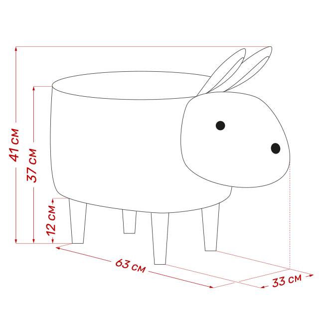 Пуф Leset Rabbit COMBI Milos 16 Бук Пуф Leset Rabbit COMBI Milos 16 Бук