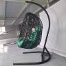 Кресло подвесное Кокон XL (стойка+основание.черн.,корзн.черн.,подуш тём-зеленый) Кресло подвесное Кокон XL (стойка+основание.черн.,корзн.черн.,подуш тём-зеленый)