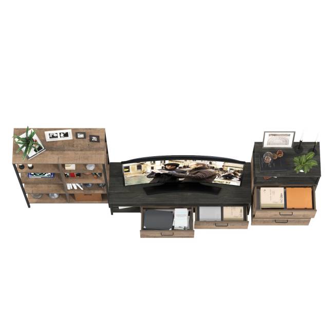 Стенка в гостиную Трувор № 86 цвет дуб гранж песочный/интра Стенка в гостиную Трувор № 86 цвет дуб гранж песочный/интра