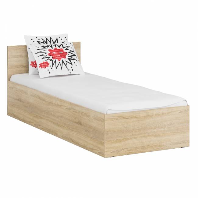 Кровать односпальная 800 со шкафом для одежды 2-х створчатым Стандарт цвет дуб сонома Кровать односпальная 800 со шкафом для одежды 2-х створчатым Стандарт цвет дуб сонома