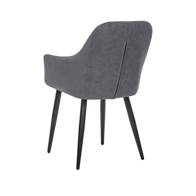 Стул с подлокотниками Leset Слим, каркас Черный, велюр Графит Графит Черный Стул с подлокотниками Leset Слим, каркас Черный, велюр Графит Графит Черный