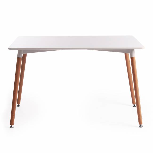 Стол JOHN (mod. T1001) МДФ/дерево, 120 х 80 х 75 см , White (Белый) / Natural (натуральный) Стол JOHN (mod. T1001) МДФ/дерево, 120 х 80 х 75 см , White (Белый) / Natural (натуральный)