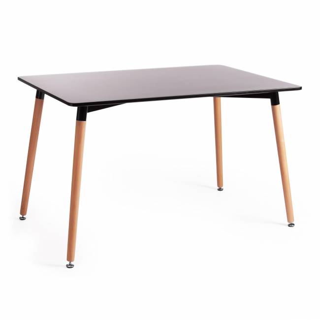 Стол JOHN (mod. T1001) МДФ/дерево, 120 х 80 х 75 см , Black (черный)/ Natural (натуральный)